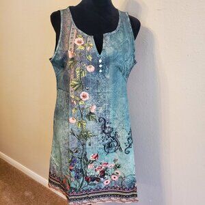 Casual Tank Dress 97% Polyester 3% Spandex Size L.